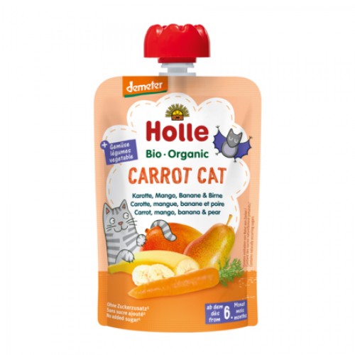Детское пюре Holle Морковь-манго-банан-груша Carrot Cat, 100 гр