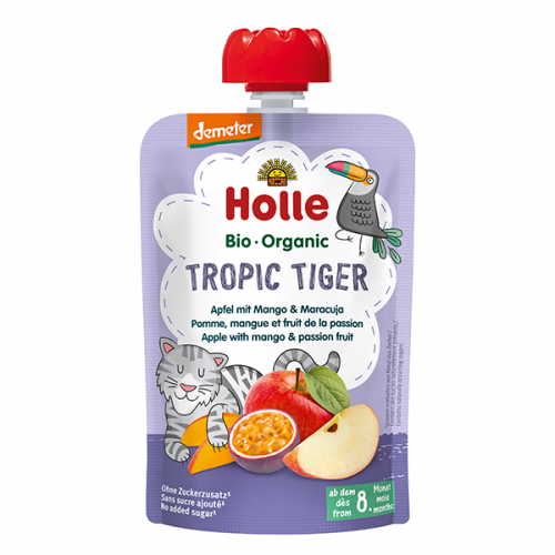 Детское пюре Holle яблоко-манго-маракуйя Tropic Tiger, 100 гр
