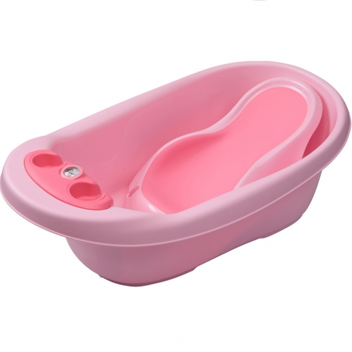 Ванночка с термометром "Дельфин", розовая