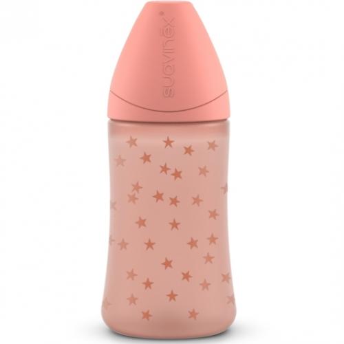 Пляшечка, 270 мл, 3-позиційна соска, "Basics", (набір: 2 шт), рожева