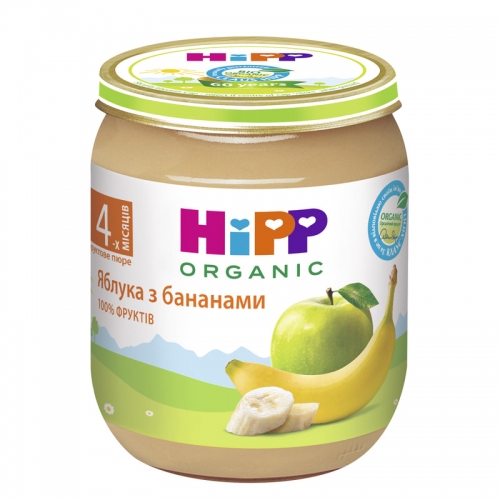 Фруктовое пюре HiPP Яблоки с бананами, 125 гр